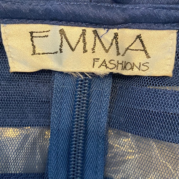 Vintage Emma Fashions Cocktail /wedding Navy gown- size 6 - Picture 10 of 14